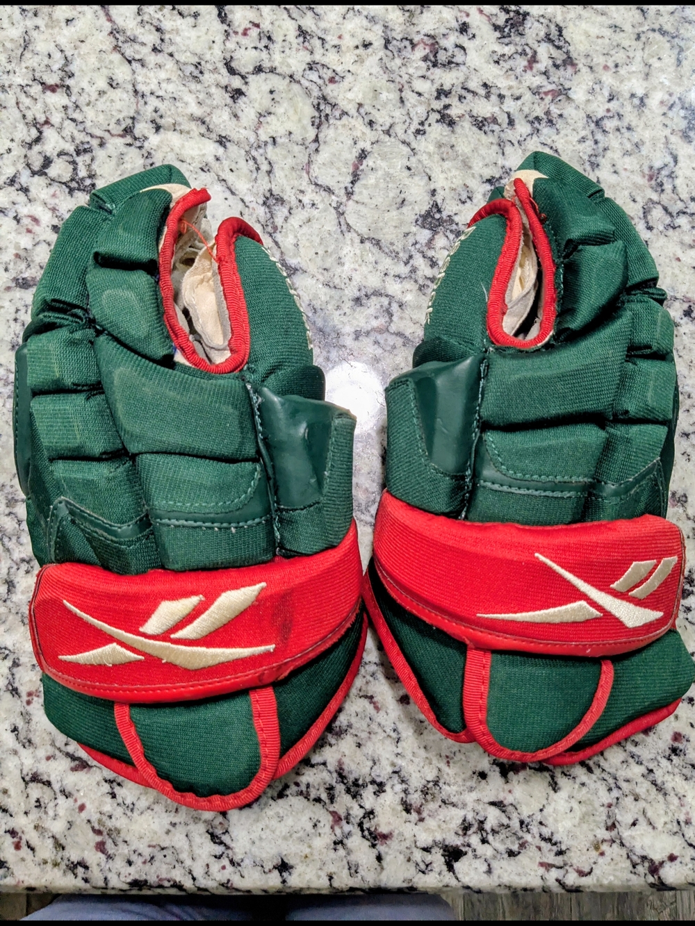 Houston Aeros Game Worn Hockey Gloves